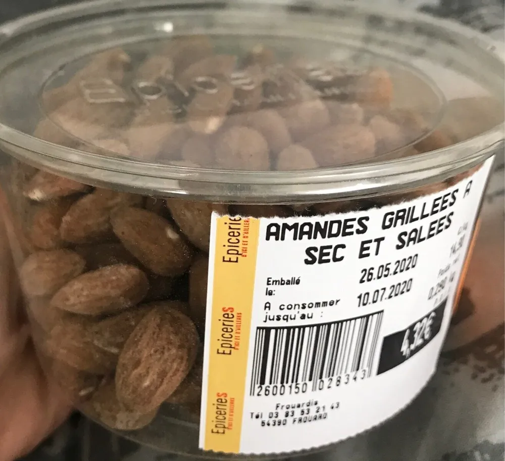 Amandes grilles salees