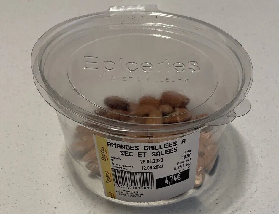 Amandes grillées a sec et salées