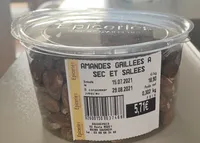 Amandes grilles a sec et salees