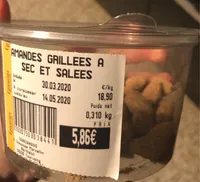 amandes grilles a sec et salees
