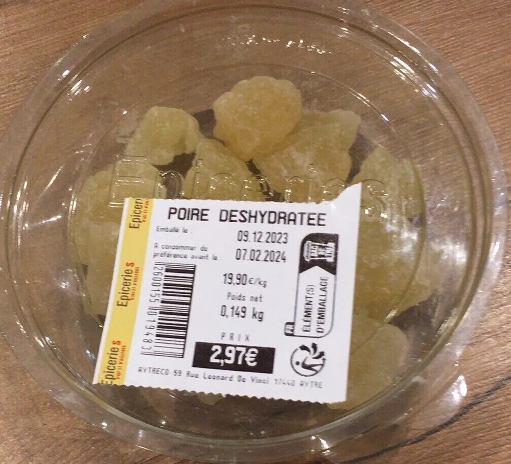 Poire deshydratee