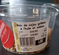 Noix de cajou grillées à l'huile et salée