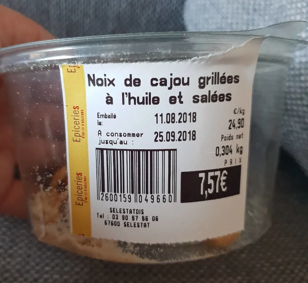 Noix de cajou griller a lhuile et salées