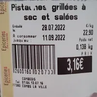 Pistaches grillées a sec et salées