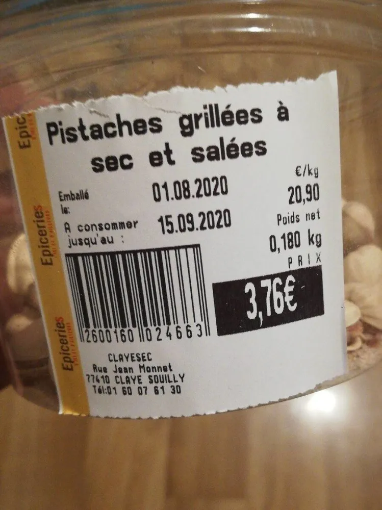 Pistaches grillées