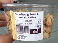 Pistache grillées à sec et salées