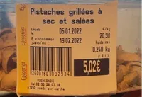 Pistaches grillées à sec et salées