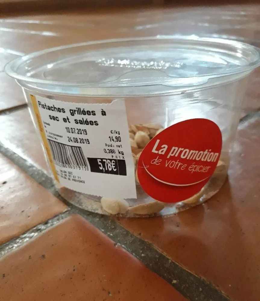Pistache grillées à sec et salées