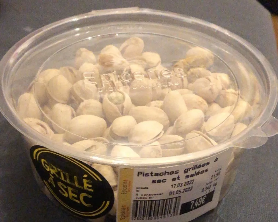 Pistaches grillées a sec et salées