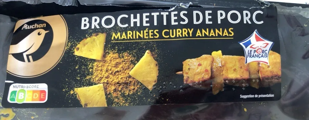 Brochettes de porc marinées curry ananas