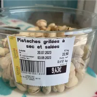 Pistaches grillees à sec et salées
