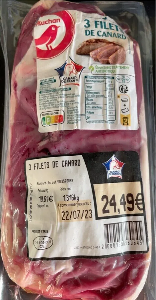 3 Filets de canard