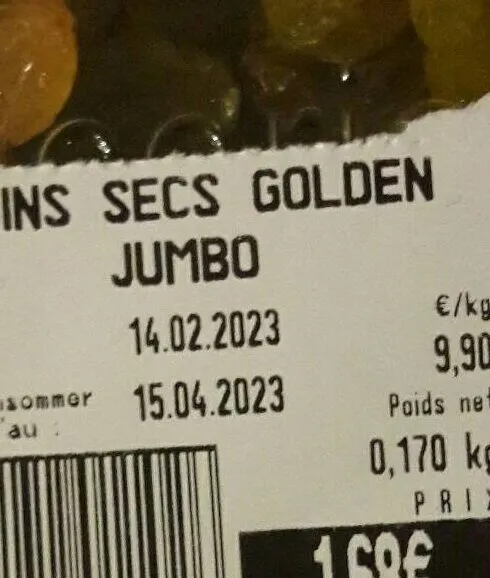 Raisins secs golden jumbo