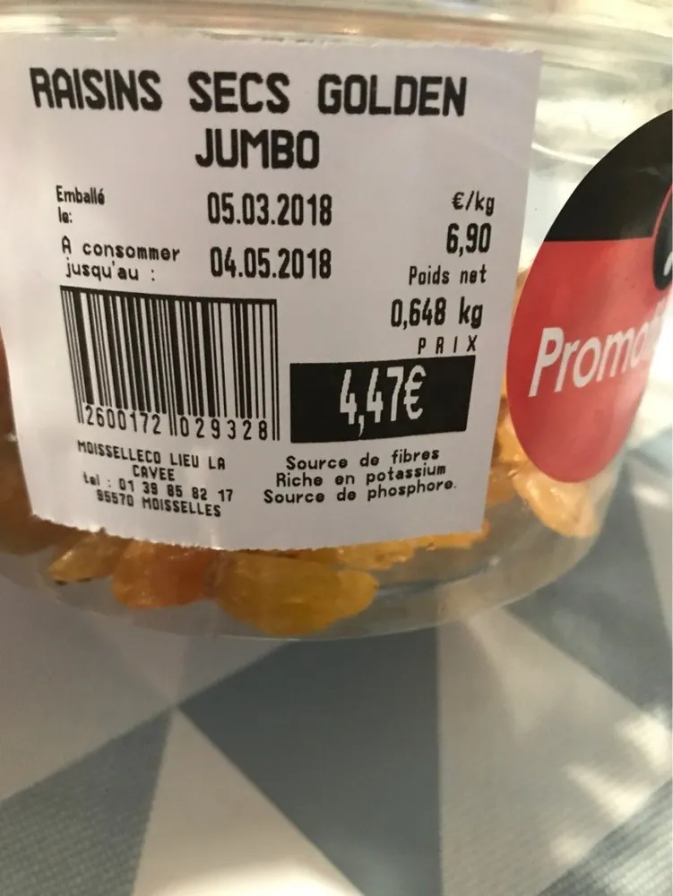 Raisins secs golden jumbi