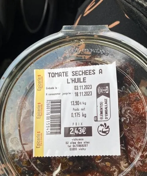 Tomate séchées a l huile