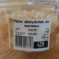 Pêche déshydratée en morceaux