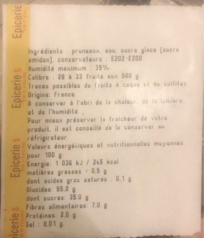 Specialite au pruneau
