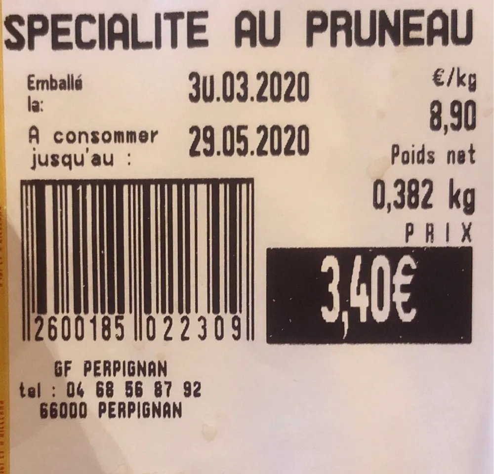 Specialite au pruneau