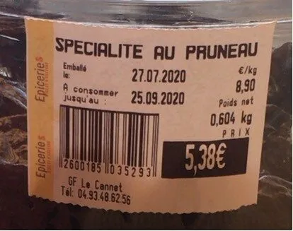Spécialité au pruneau