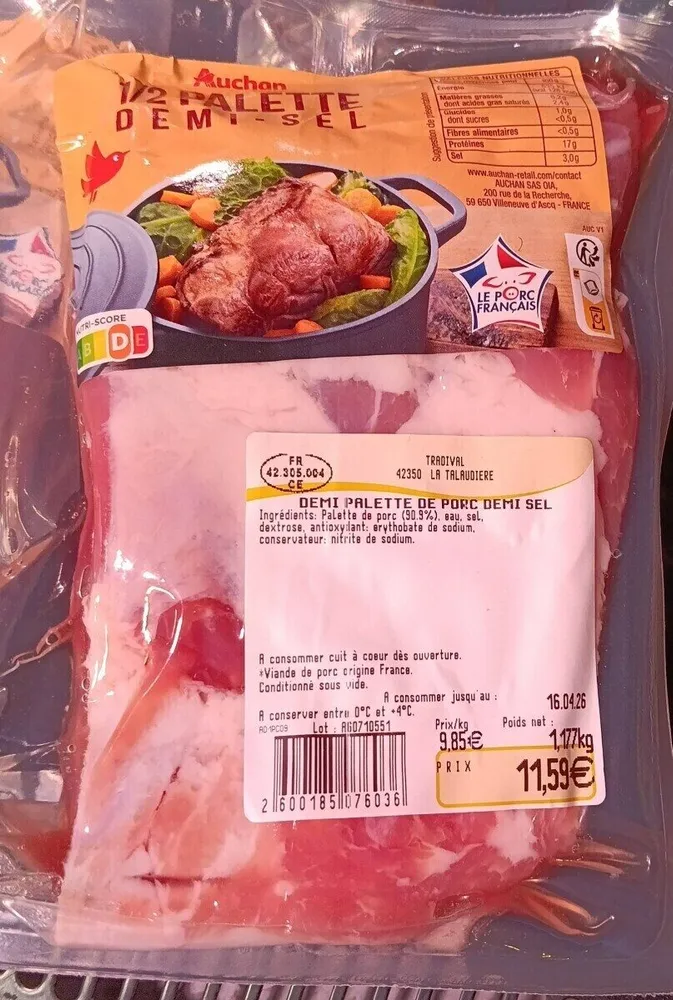 Demi palette de porc demi sel