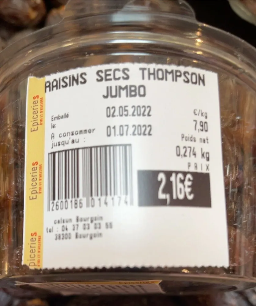Raisins secs