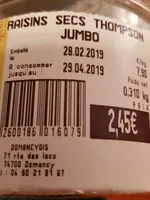 Raisins secs Thompson Jumbo