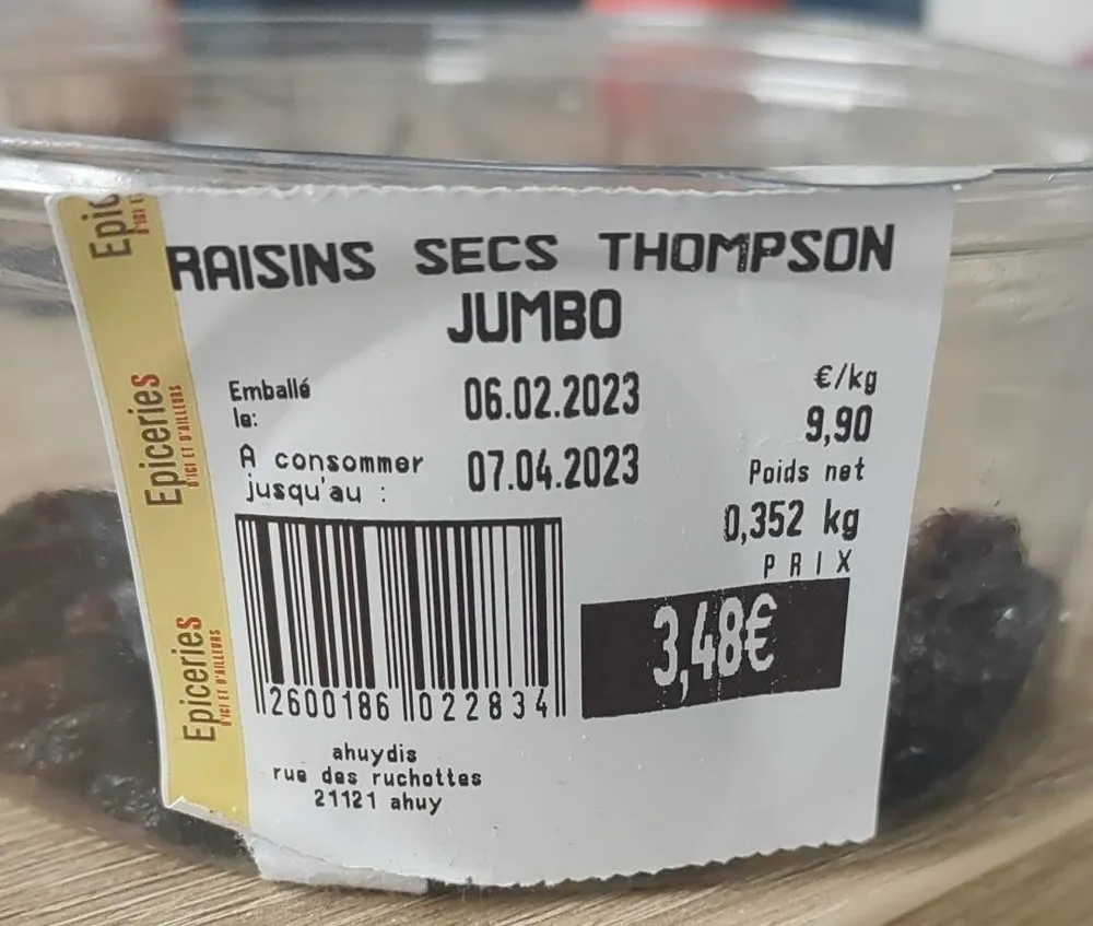 Raisins secs Thompson Jumbo