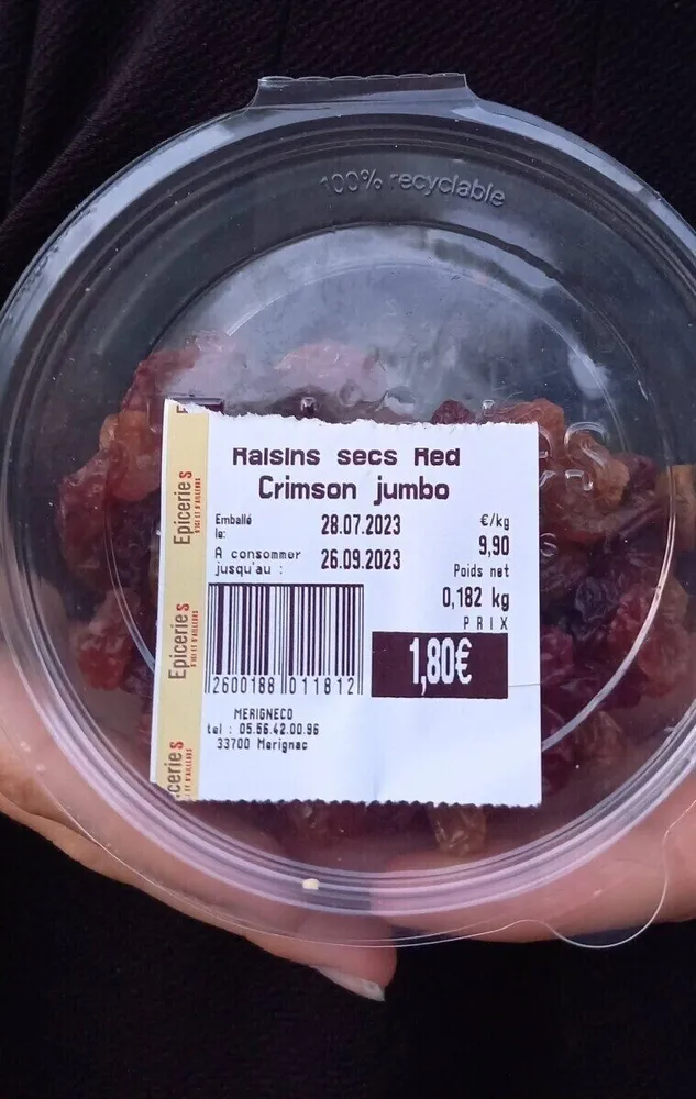 Raisins secs red crimson jumbo