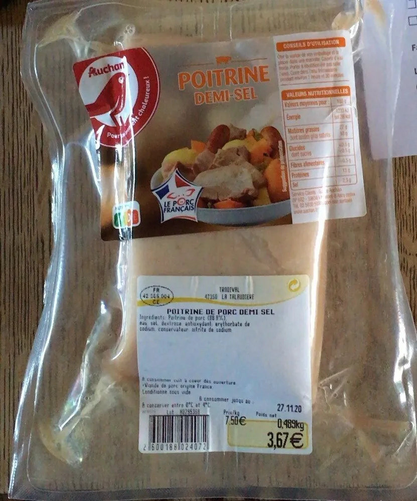 Poitrine demi-sel