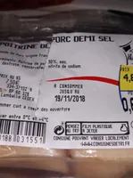 Poitrine de porc demi sel