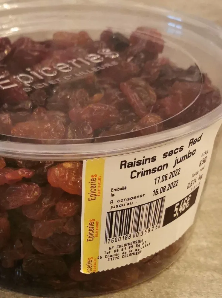 Raisin secs red crimson jumbo