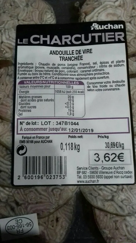 Andouille de Vire tranchée