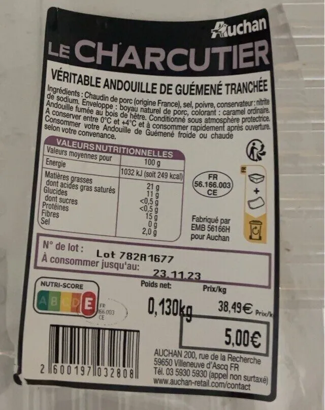 Andouille de guemene tranche