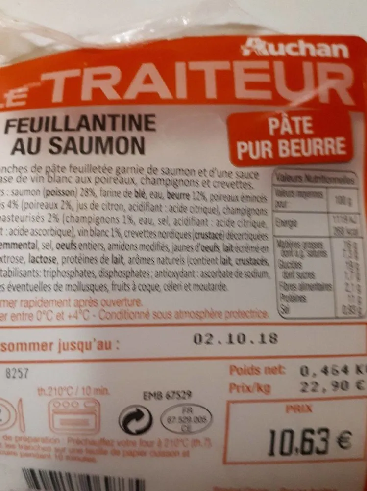 Feuillantine au saumon