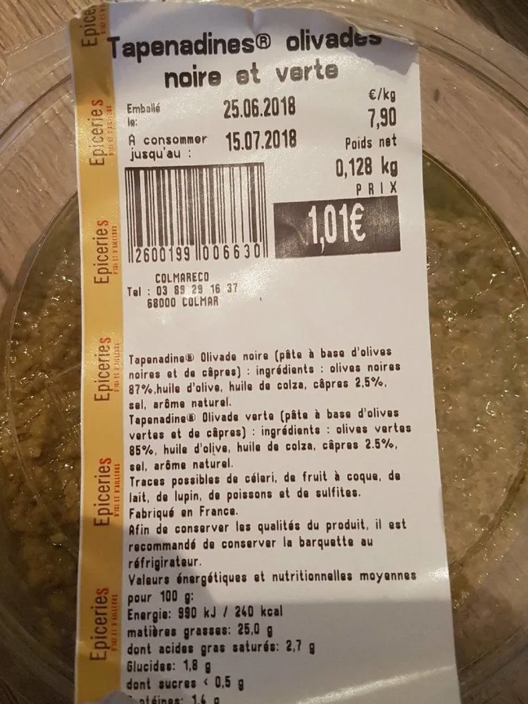 Tapenadine olives vertes