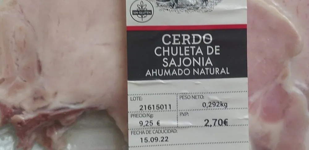Cerdo Chuleta de Sajonia Ahumado Natural