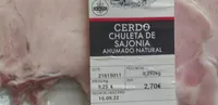 Cerdo Chuleta de Sajonia Ahumado Natural