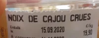 Noix de cajou crues