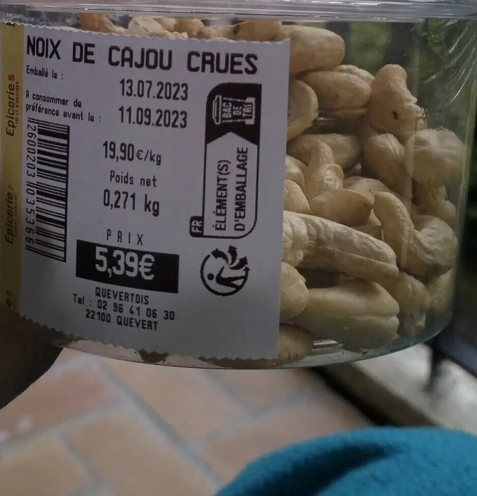 Noix de cajou crues