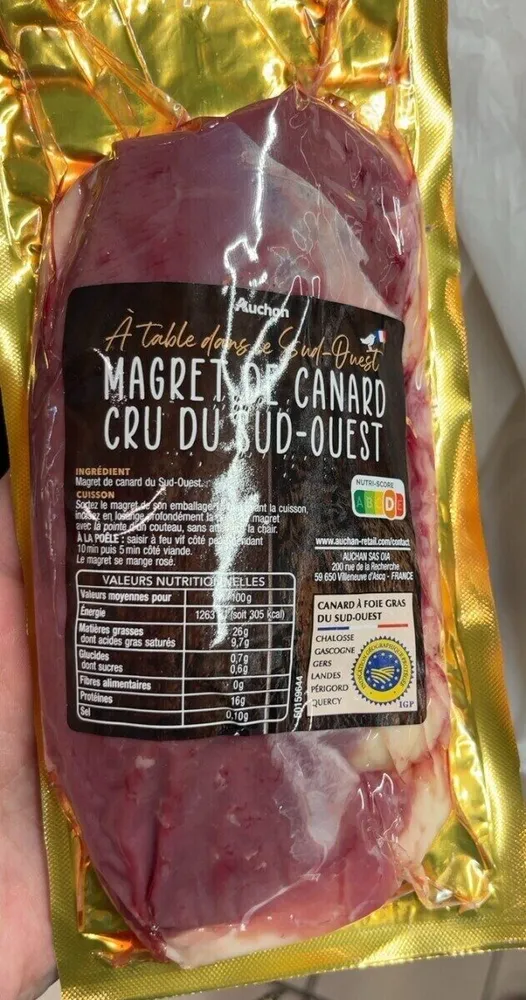 Magret canard cru du sud ouest
