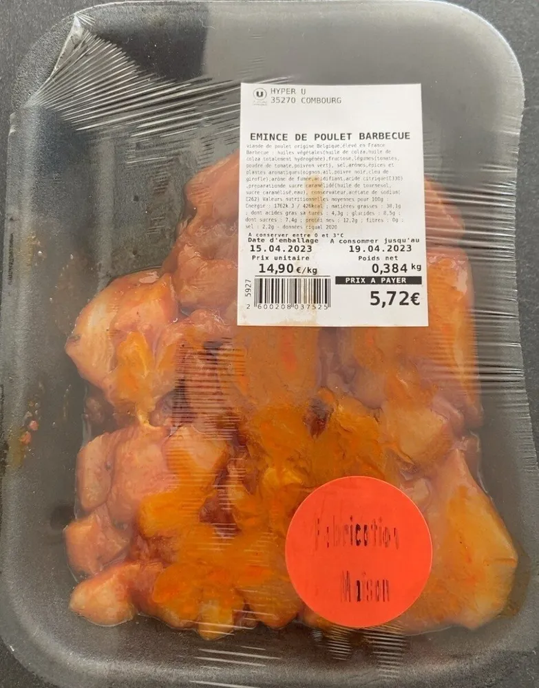Émincé de poulet au Barbecue