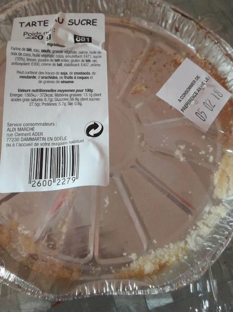 Tarte aux sucre