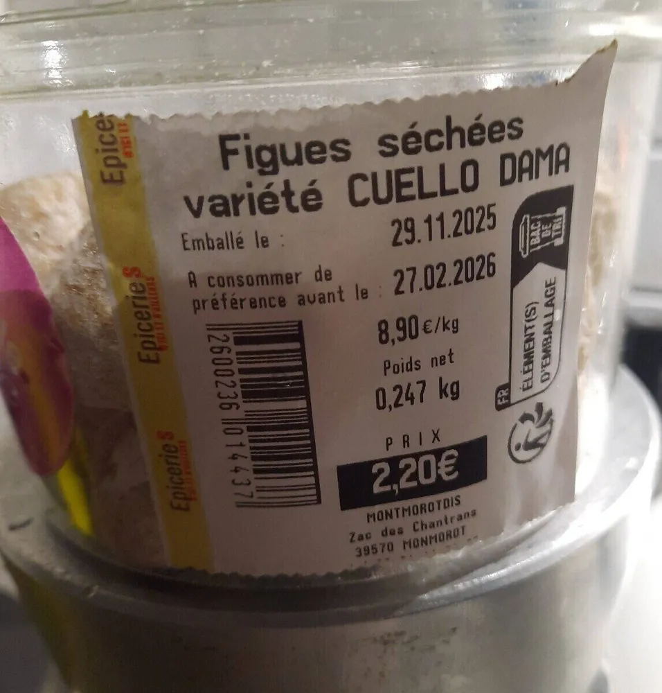 Figues séchées variété cuello dama