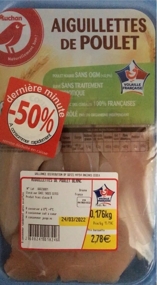 Aiguillettes de poulet