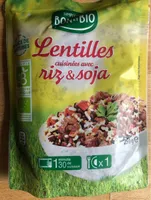 Lentilles cuisinees avec riz et soja