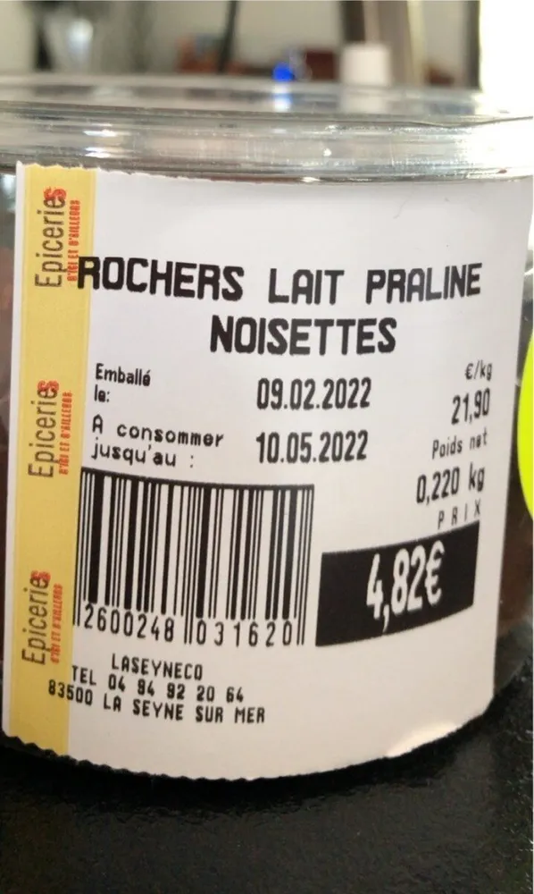 Rocher lait praline noisettes