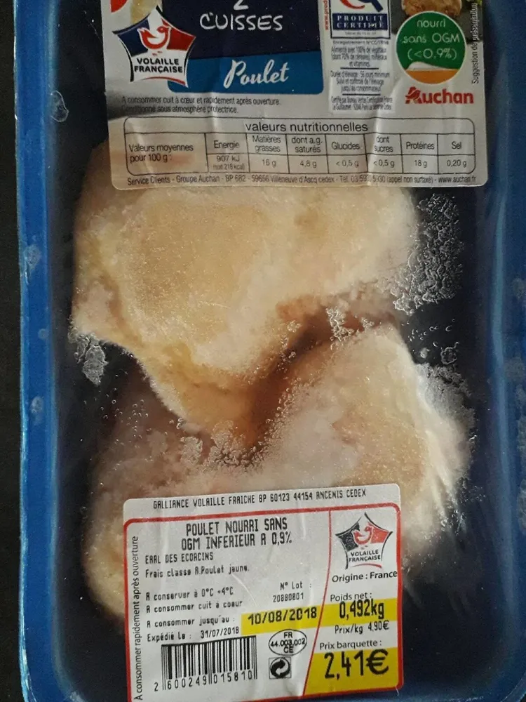 Cuisse de poulet sans ogm