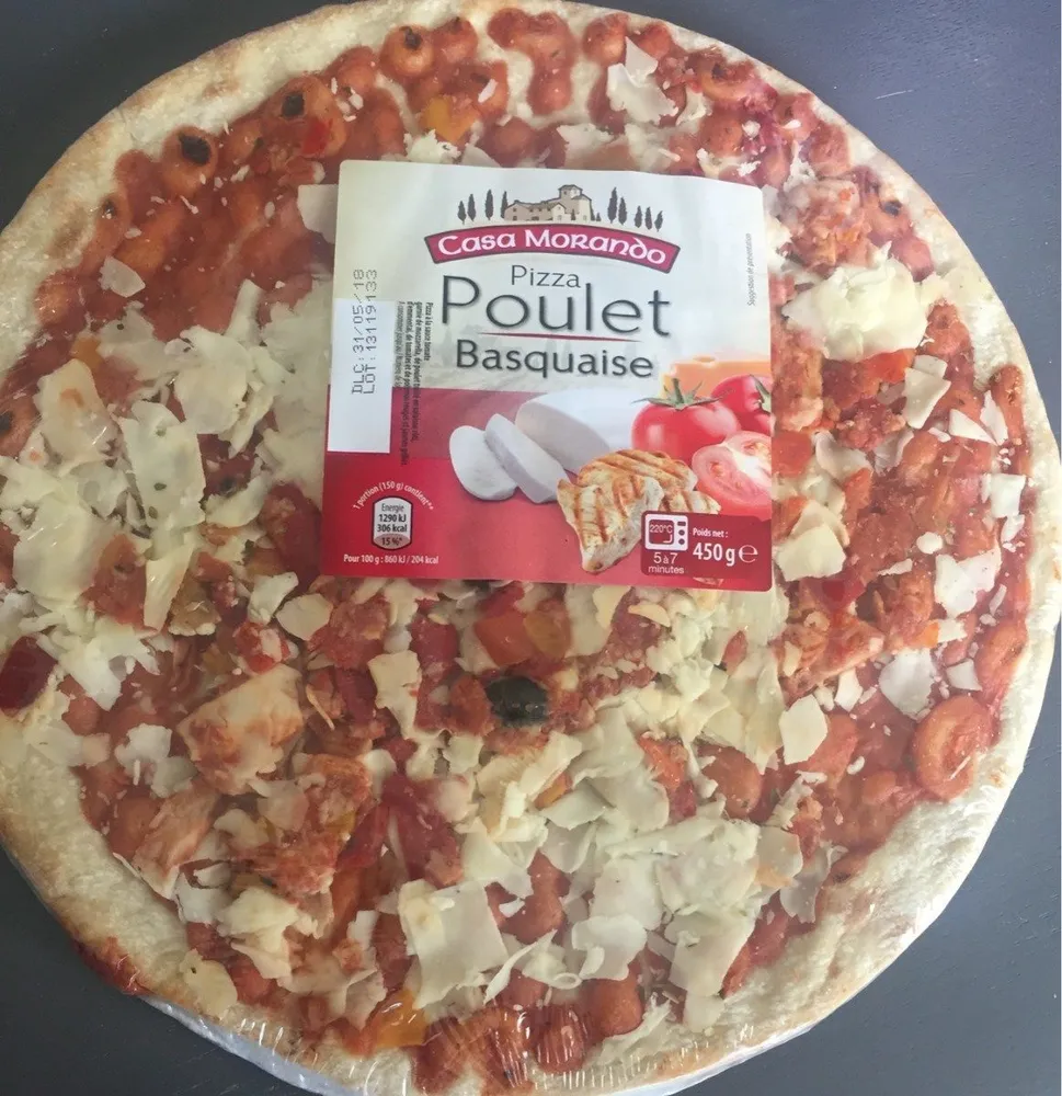 Pizza poulet basquaise
