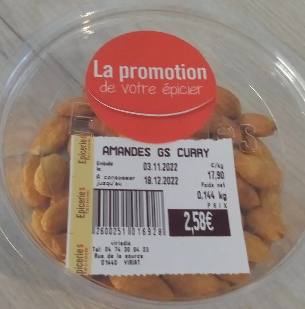 Amandes GS curry