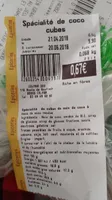 Spécialité de cubes de noix de coco